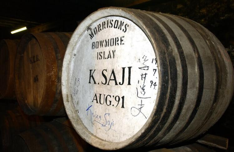▲サントリーの故佐治敬三氏の樽もあった。ボウモア蒸溜所はサントリーが1989年に資本参加し1994年に完全子会社化して経営を立て直した
