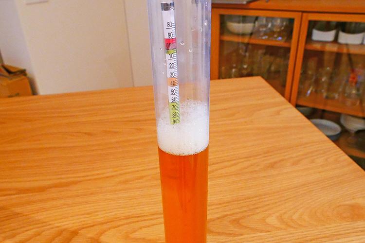 実際、比重計は底まで沈んでしまいました。